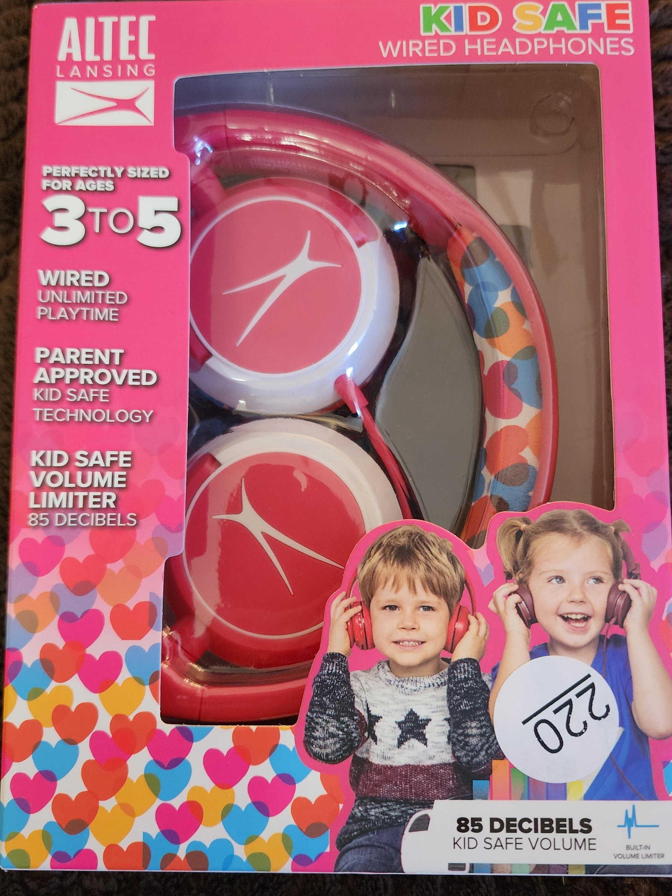 Altec Lansing Kids Wired Headphones  Pink Brand New